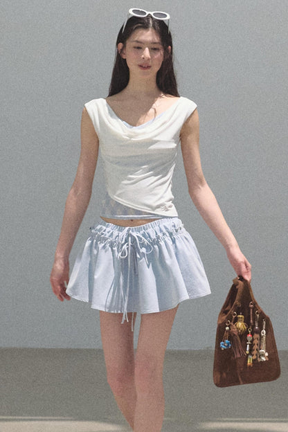 Embroidered Puffy A-Line Skirt