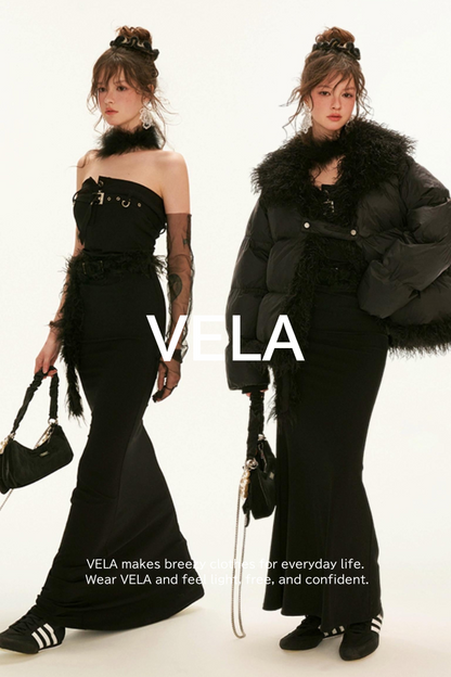 Black Bandeau Mermaid Dress