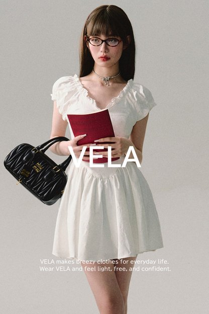 V-Neck Jacquard Commuter Dress