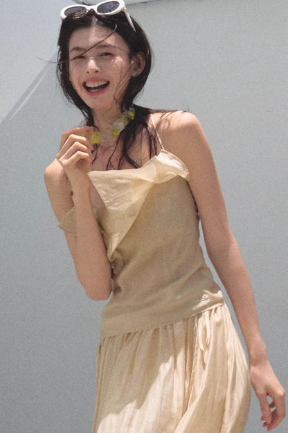 Summer Ruffled Camisole Skirt Set-Up