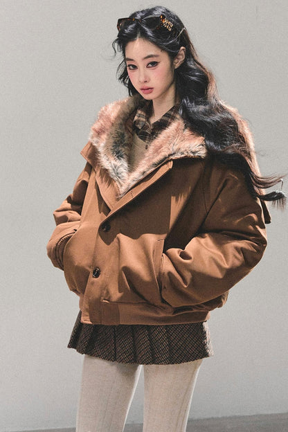 Hepburn-Style Quilted Winter Coat