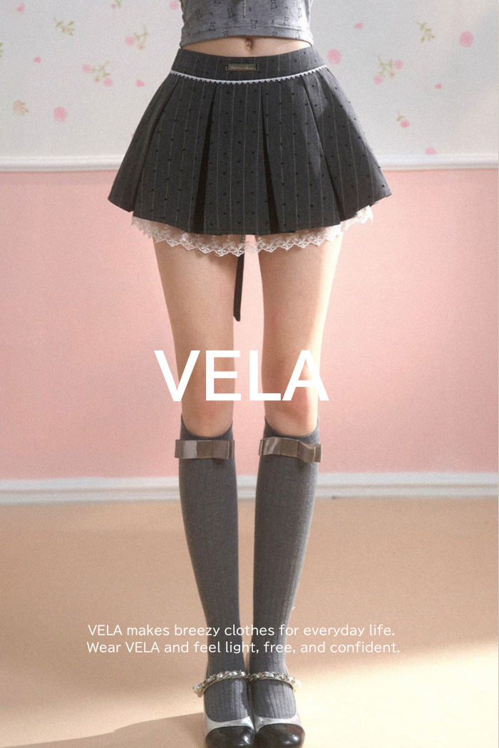 Buff Gray A-Line Pleated Skirt