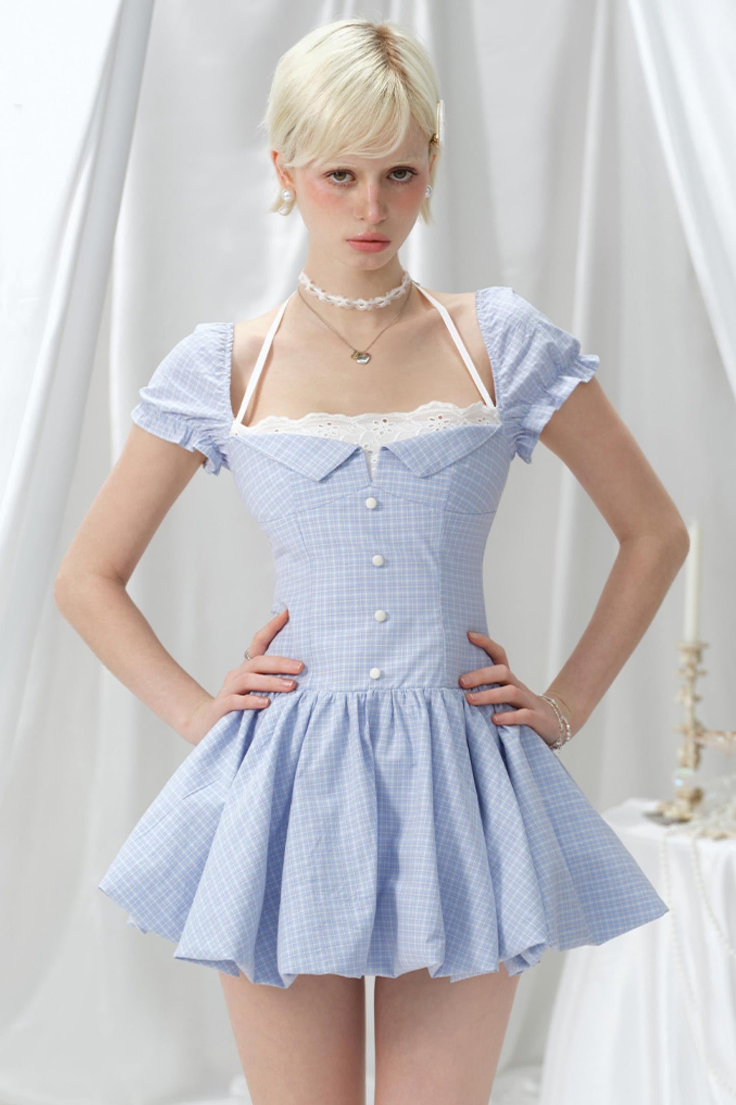 Spicy Plaid Floral Dress