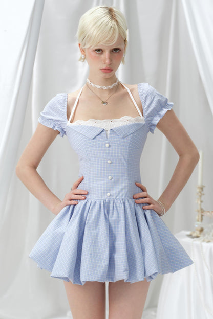 Spicy Plaid Floral Dress