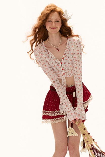 Summer Lace-Up Sleeve Tee