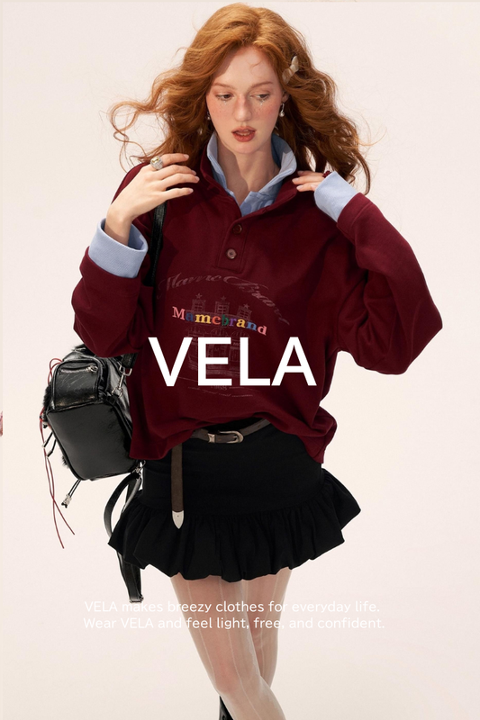 Button Lapel Polo Sweatshirt