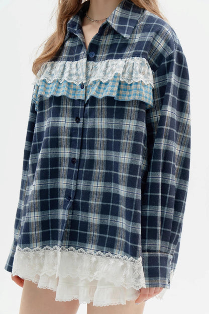 American Retro Blue Check Shirt