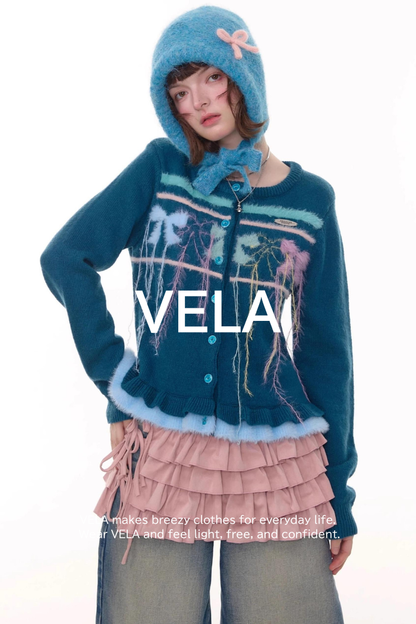 Autumn Silk Bow Cardigan