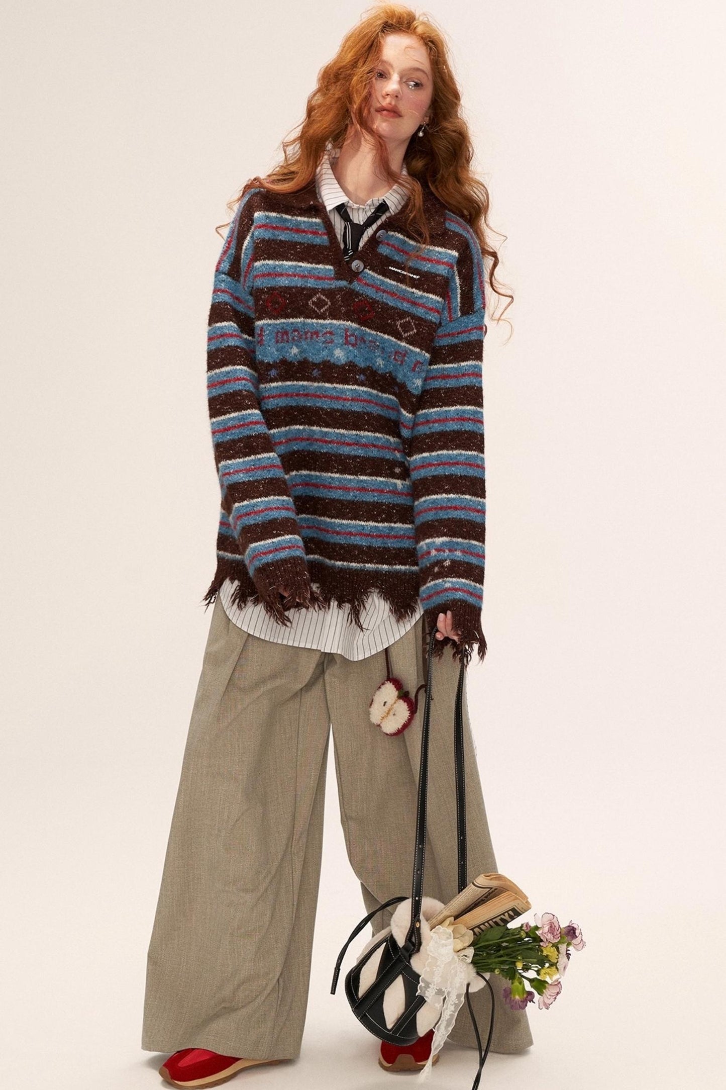 星形条纹 Polo 领毛衣