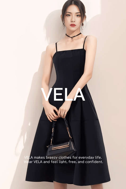 Camisole Front-Slit Flared Dress