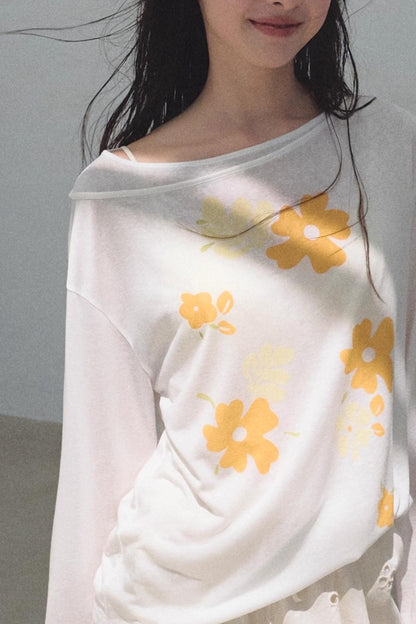 Floral Knit Off-the-Shoulder Cover-Up Top