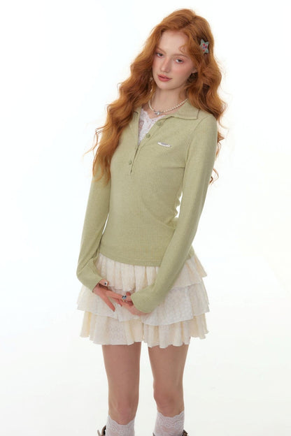 Zizifei 针织蕾丝上衣