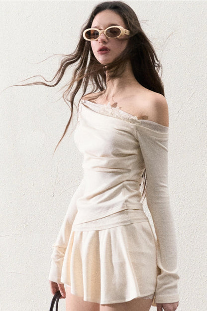 Elegant One-Shoulder Tops Set-Up