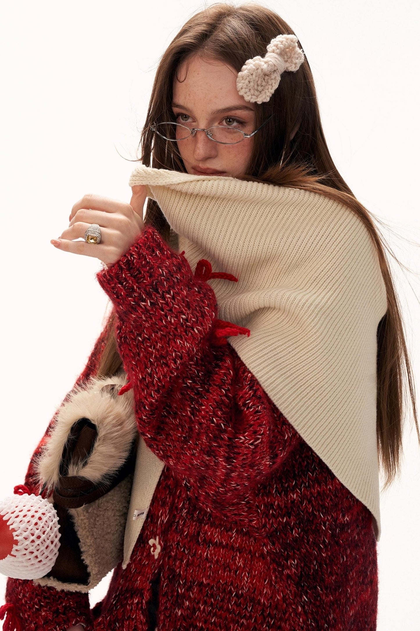 Bow Flower Knit Cardigan