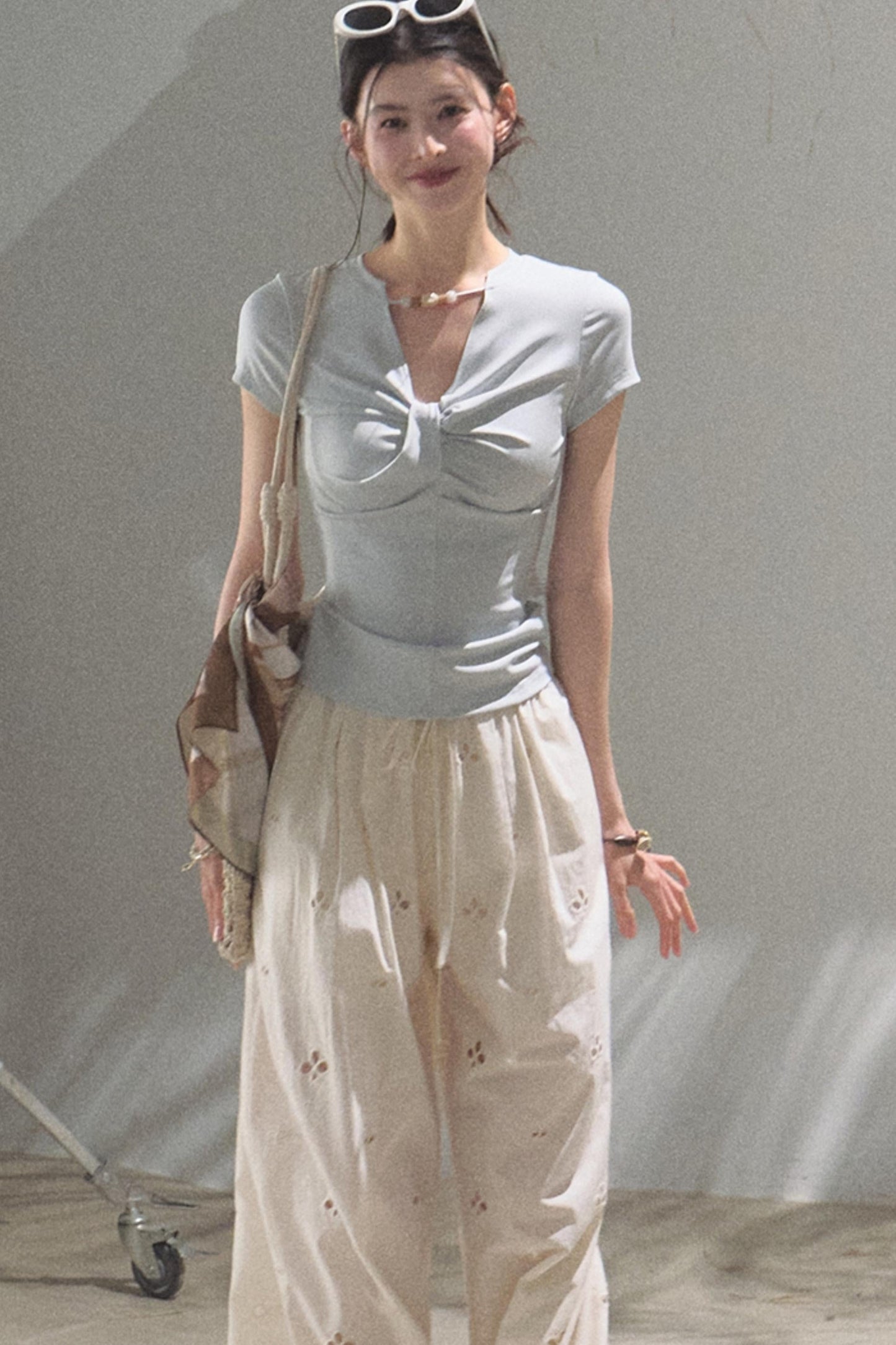 Cool Beaded V-Neck Tee