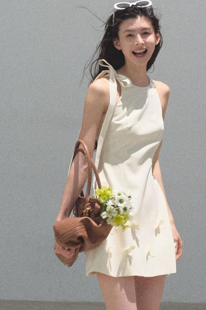 Summer Stars Floral Ribbon Racer Dress