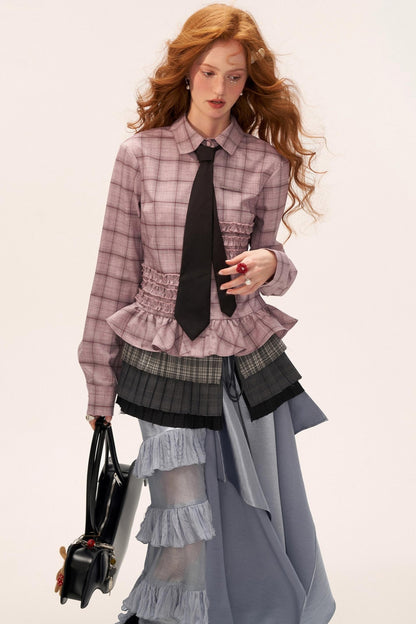 Autumn Plaid Layered Niche Skirt