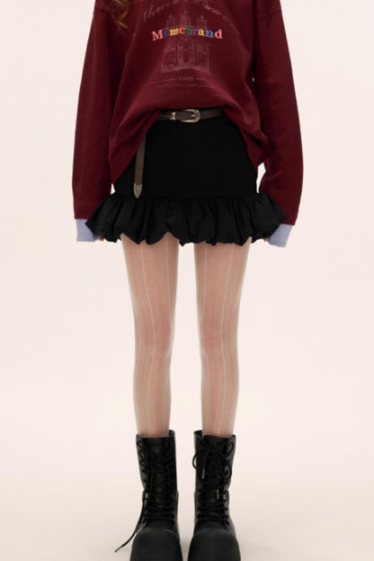 Pleated Flower Bud High-End Skirt