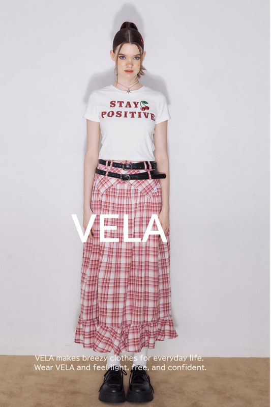 American Retro Red Plaid Skirt