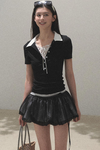 Floral Peplum Culottes Skirt Set