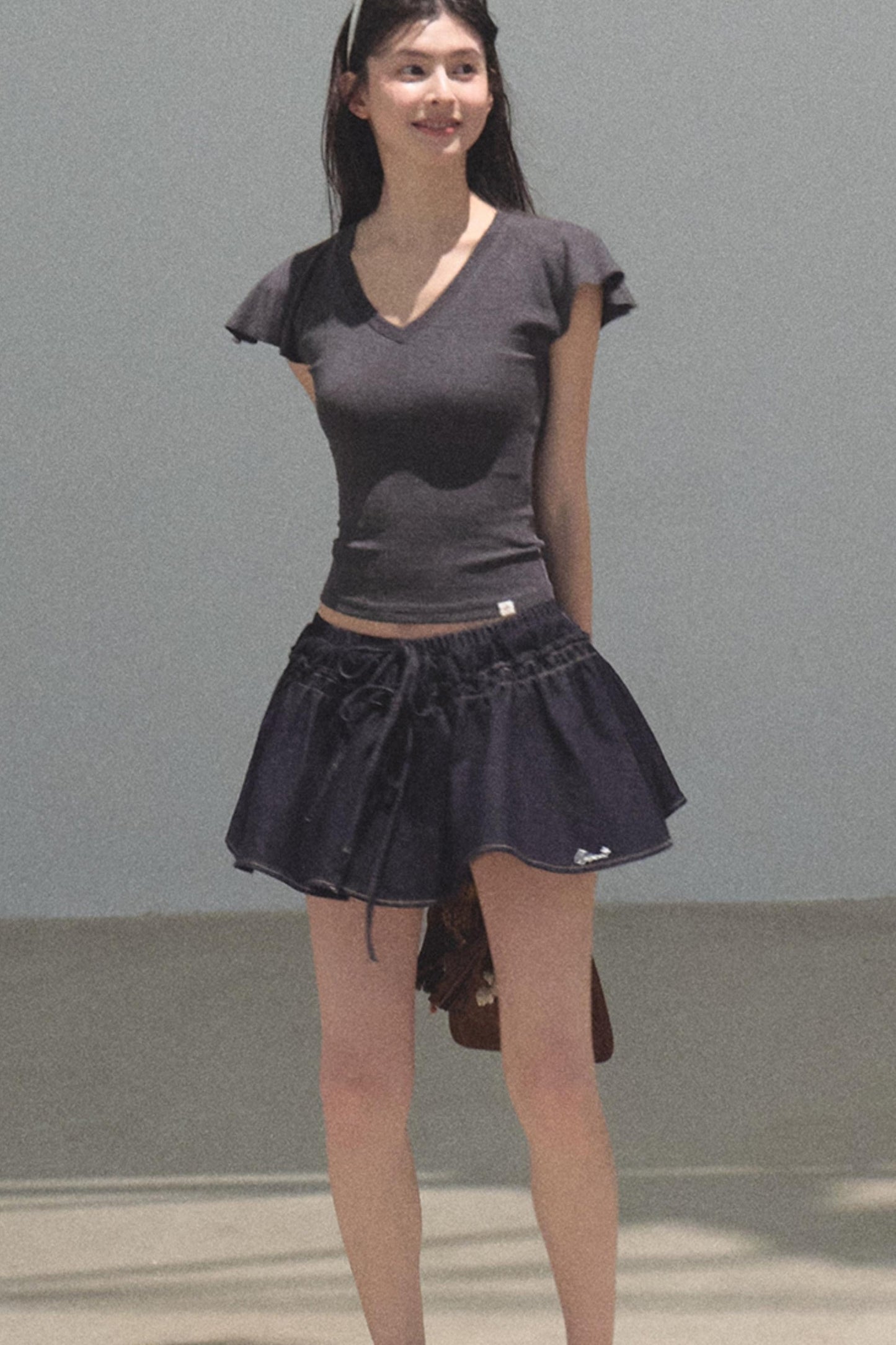 Embroidered Puffy A-Line Skirt