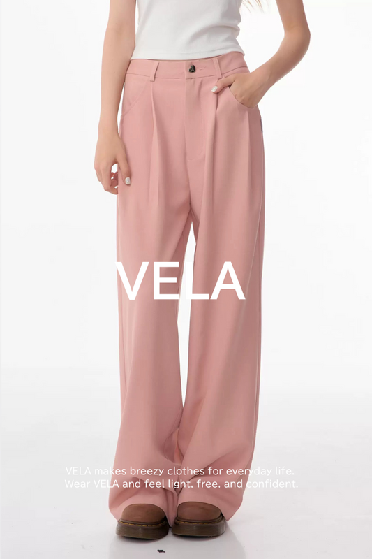 American retro high-waisted straight leg pants