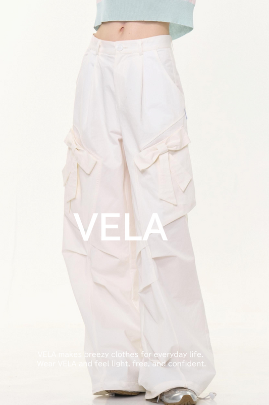 Retro White High-Waist Wide-Leg Pants