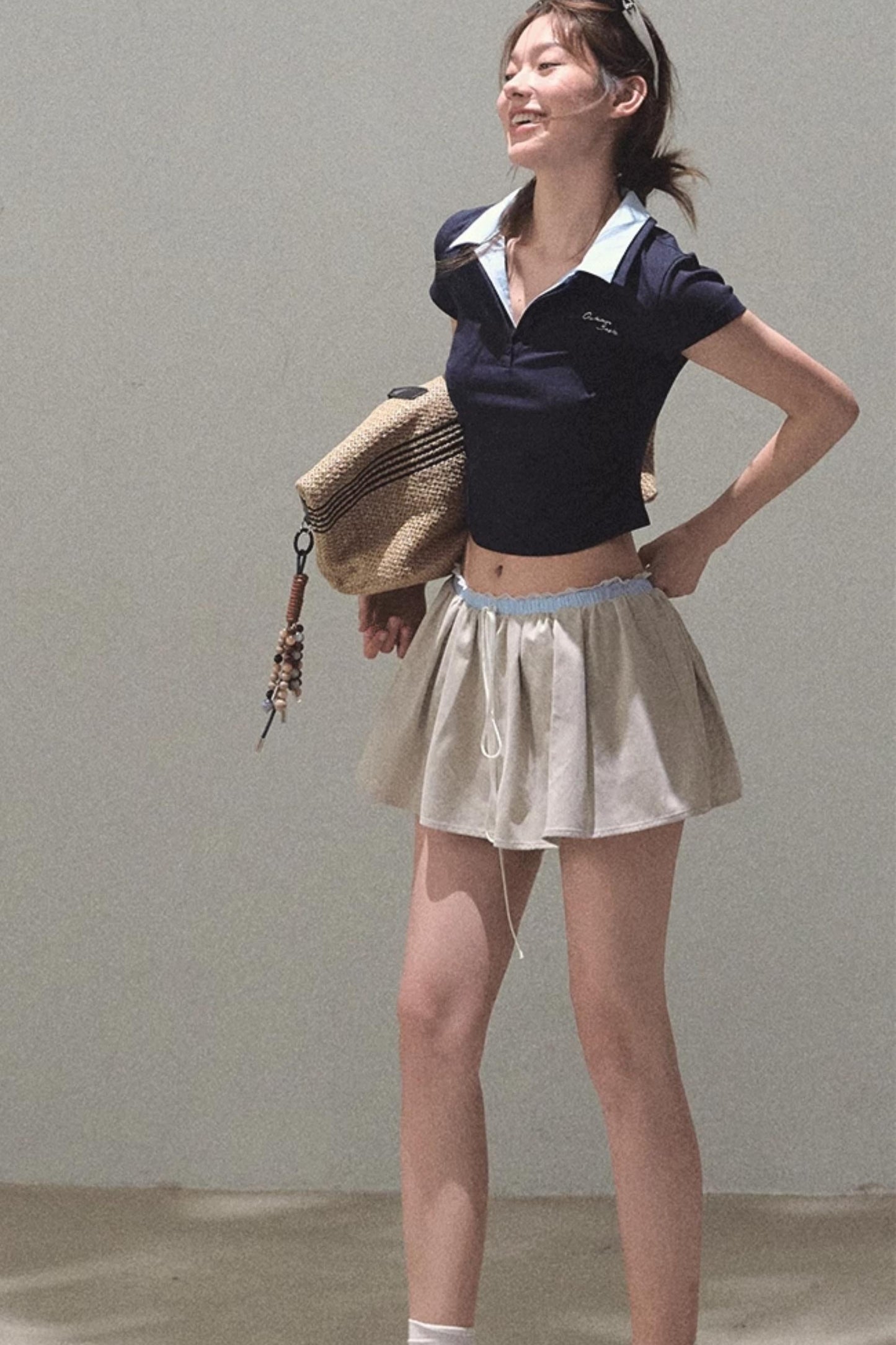 Vintage Lace Poncho Polo Skirt Set-Up