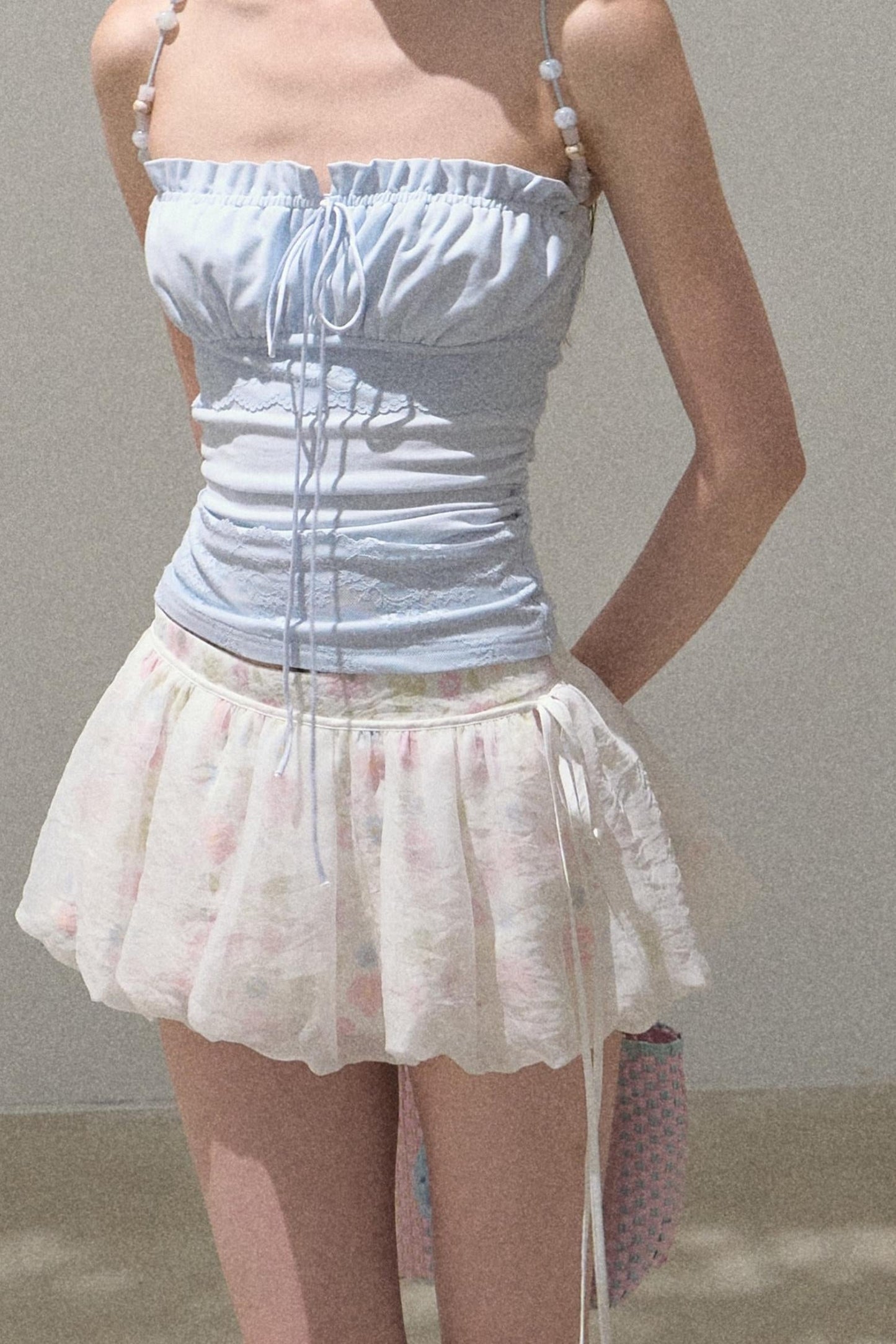 Floral Peplum Culottes Skirt Set