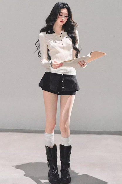 Black Autumn A-Line Shorts