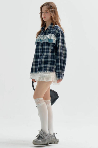 American Retro Blue Check Shirt