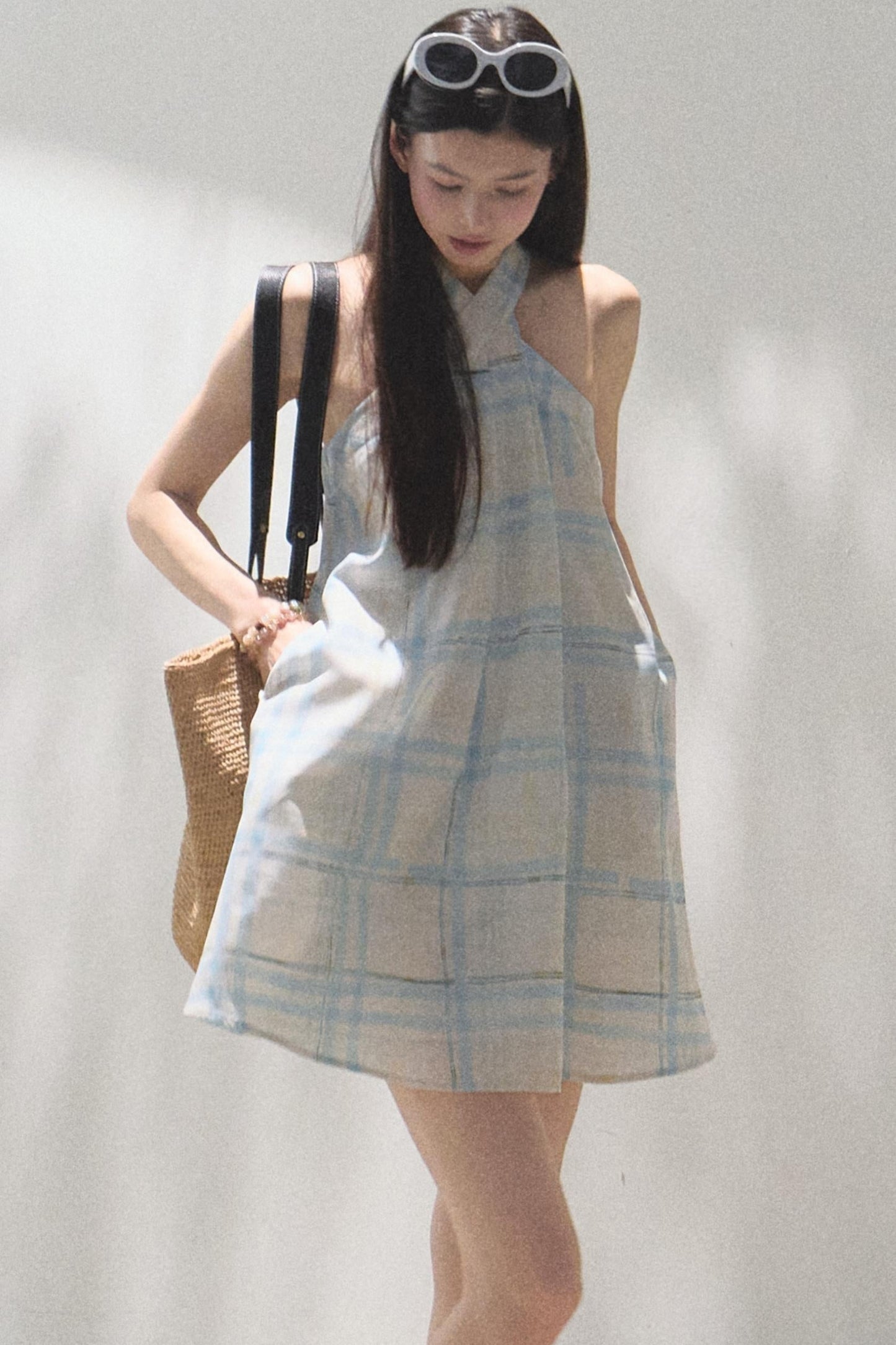 Linen Plaid Dress