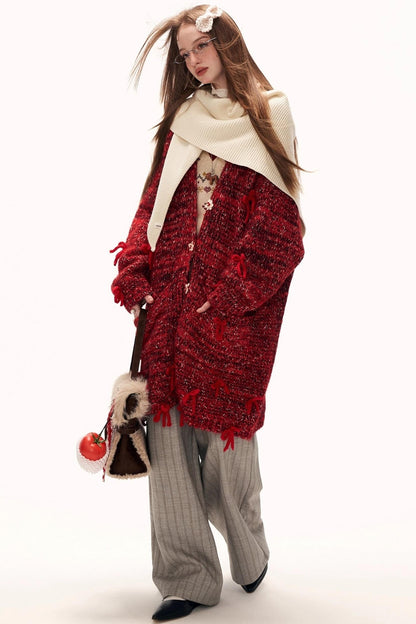 Bow Flower Knit Cardigan