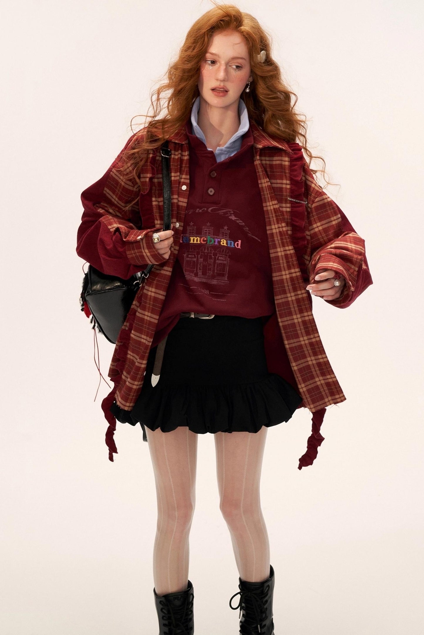 Button Lapel Polo Sweatshirt