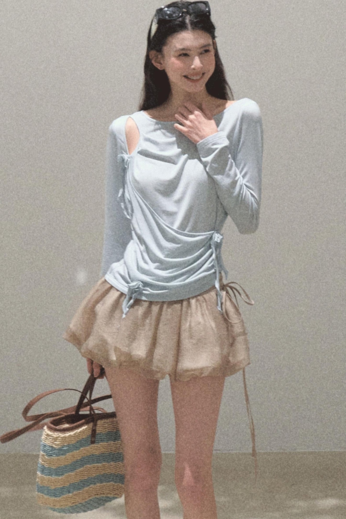 Floral Peplum Culottes Skirt Set