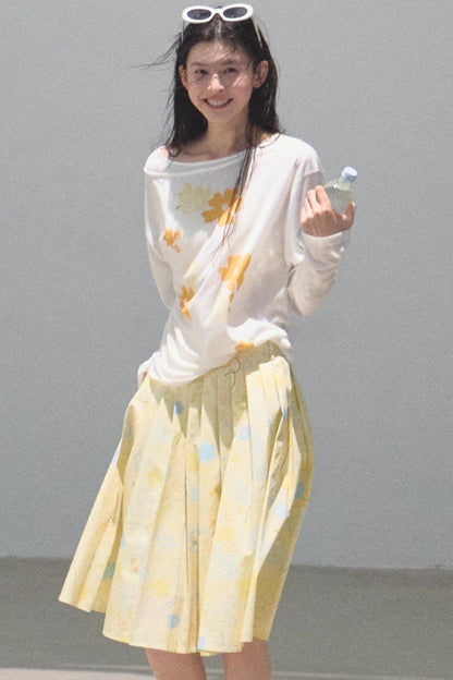 Floral Knit Off-the-Shoulder Cover-Up Top