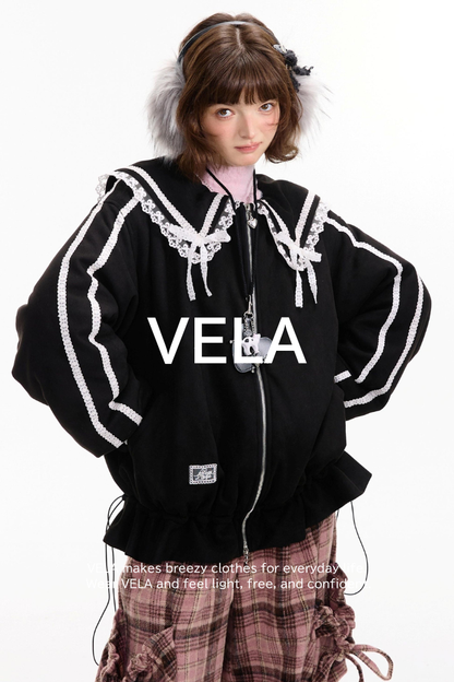 American Vintage Lace Splicing Cotton Jacket