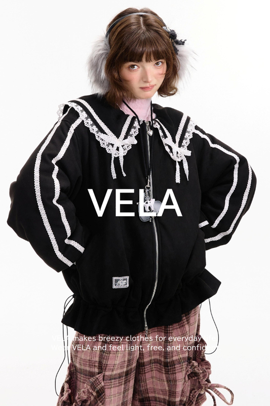 American Vintage Lace Splicing Cotton Jacket