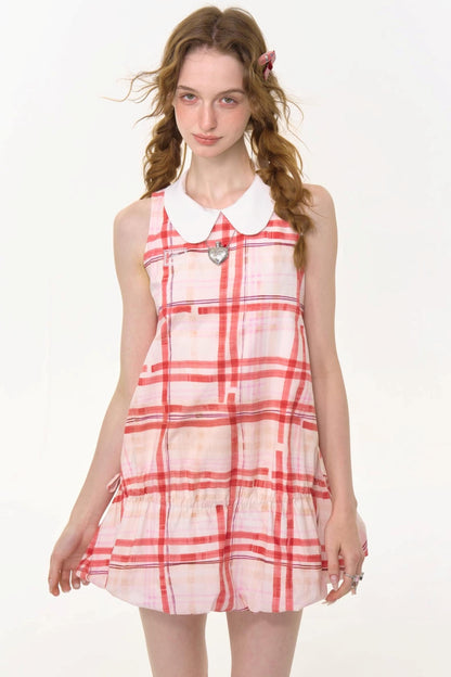 Pink Plaid Doll Dress
