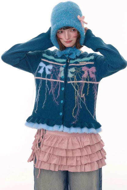 Autumn Silk Bow Cardigan