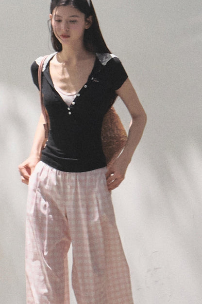 Wide-Leg Tencel Hemp Pants