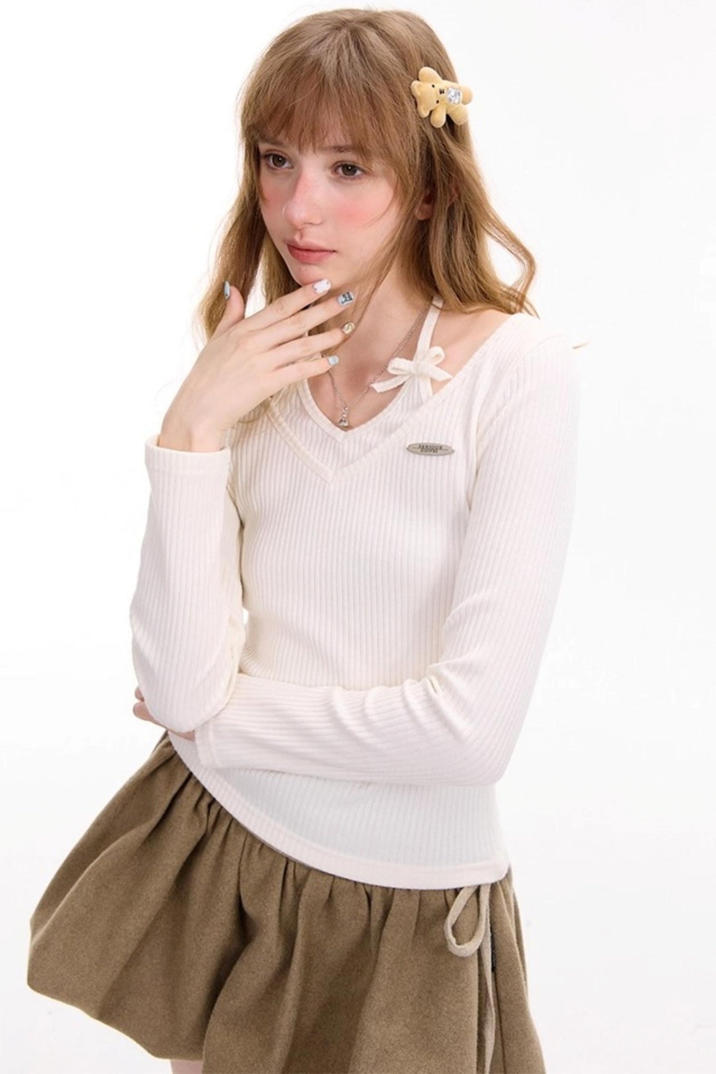 Autumn Bow Halterneck Slimming Top