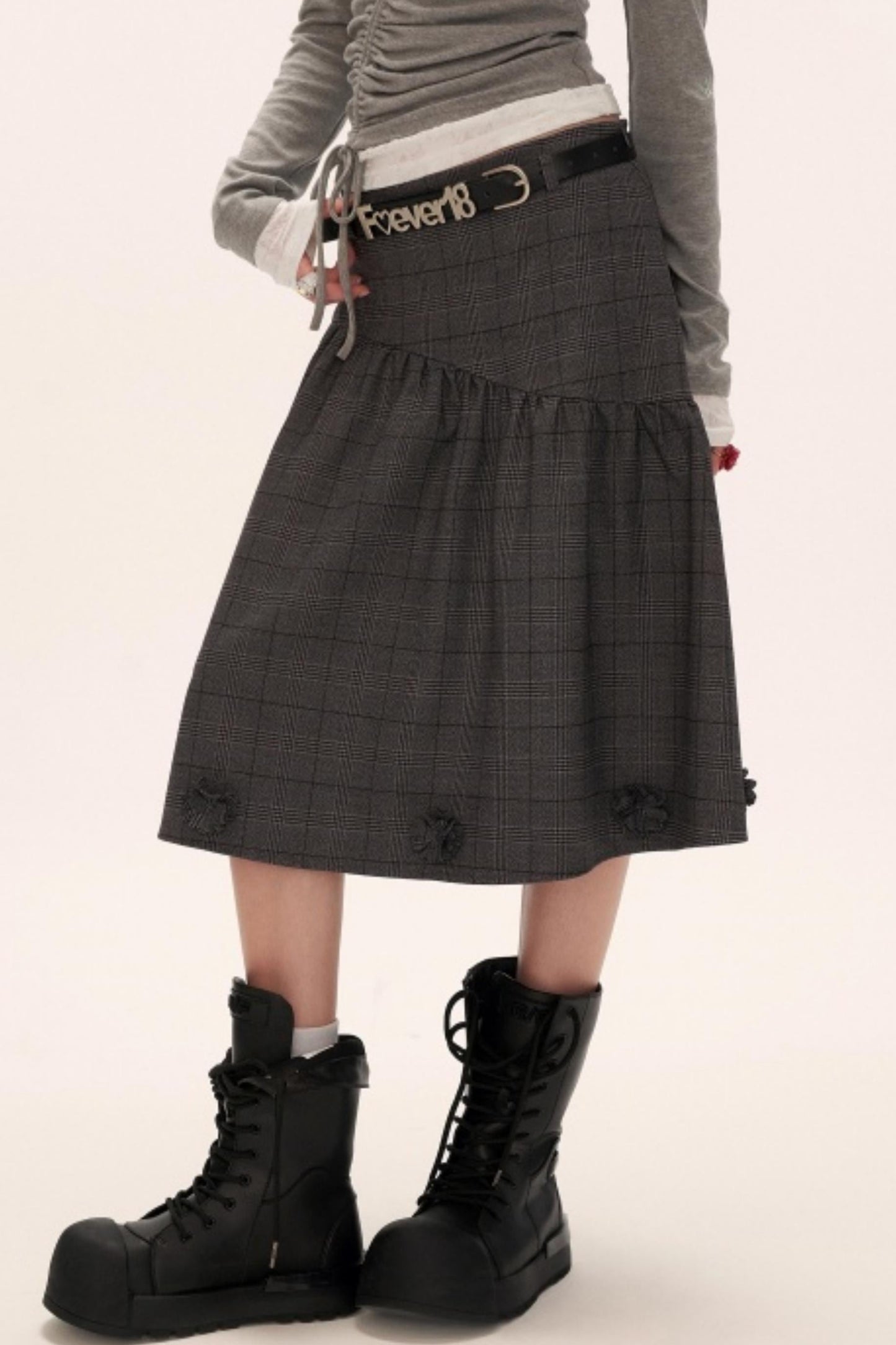 花朵图案高档中长裙