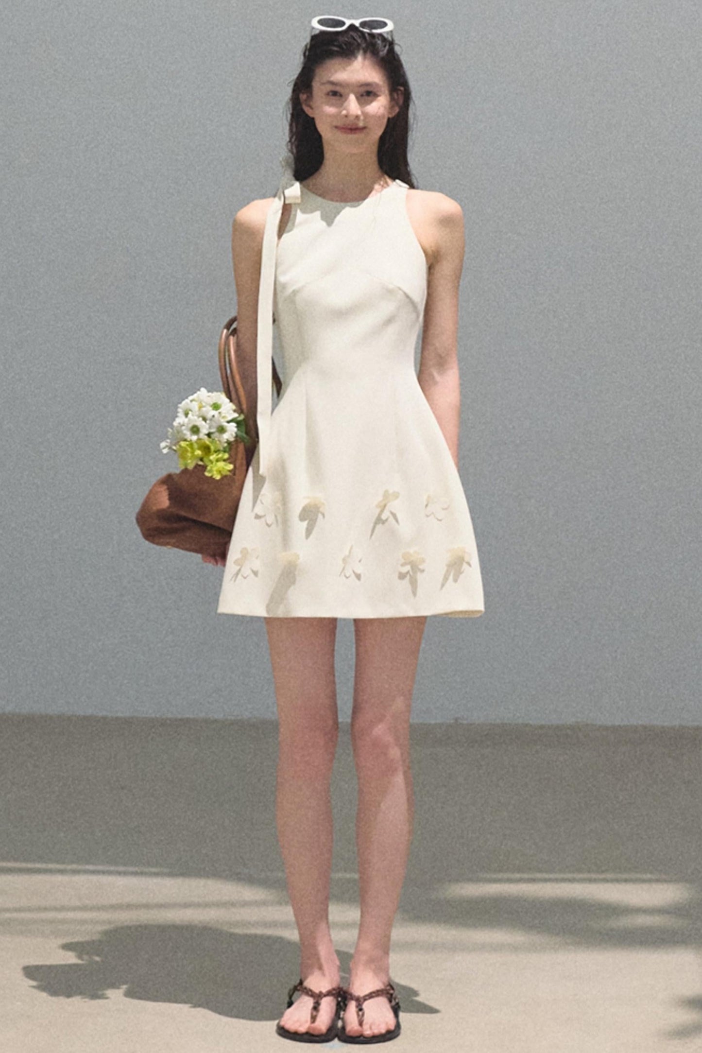 Summer Stars Floral Ribbon Racer Dress