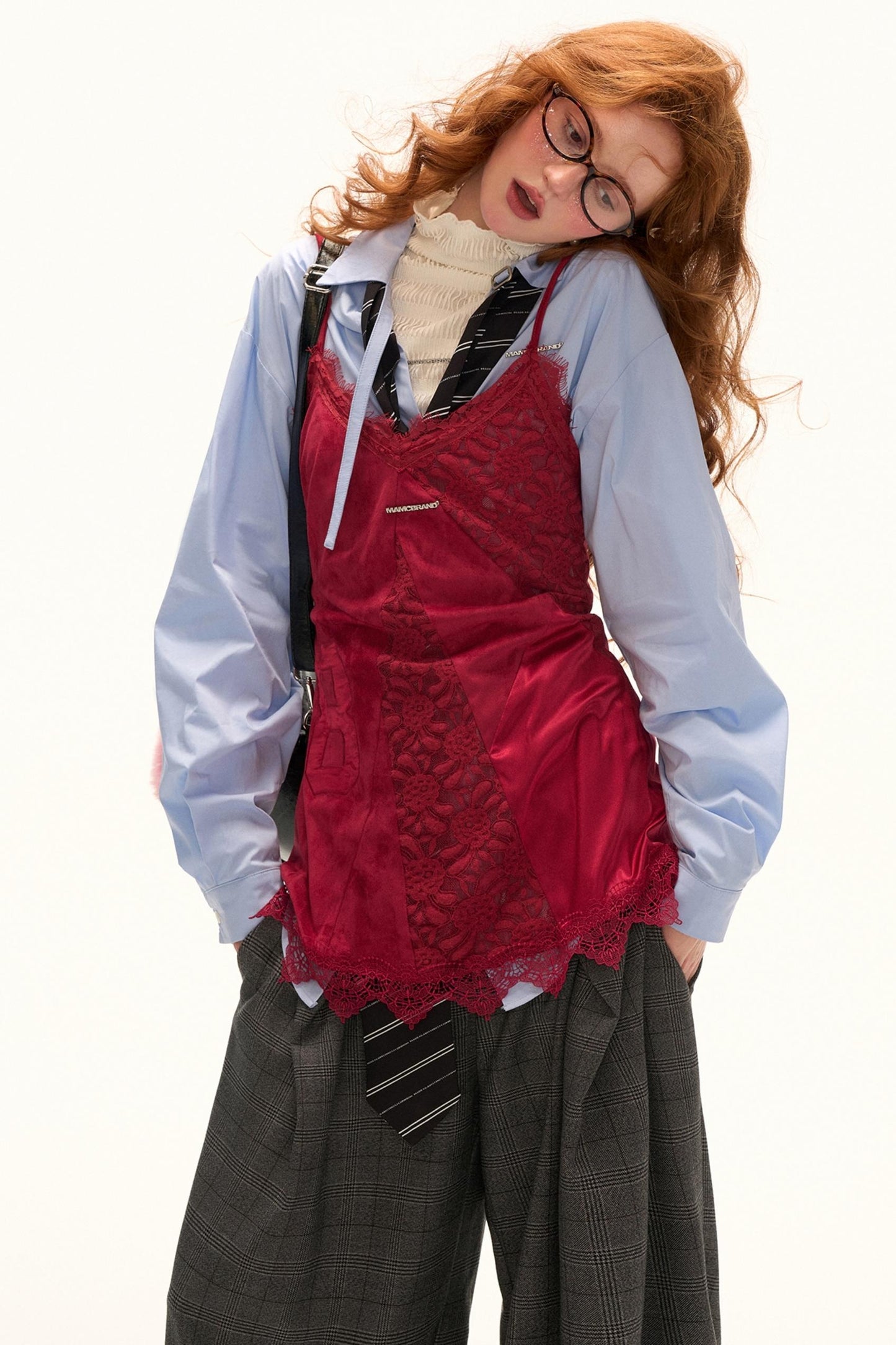 Autumn Lace Satin Camisole Dress