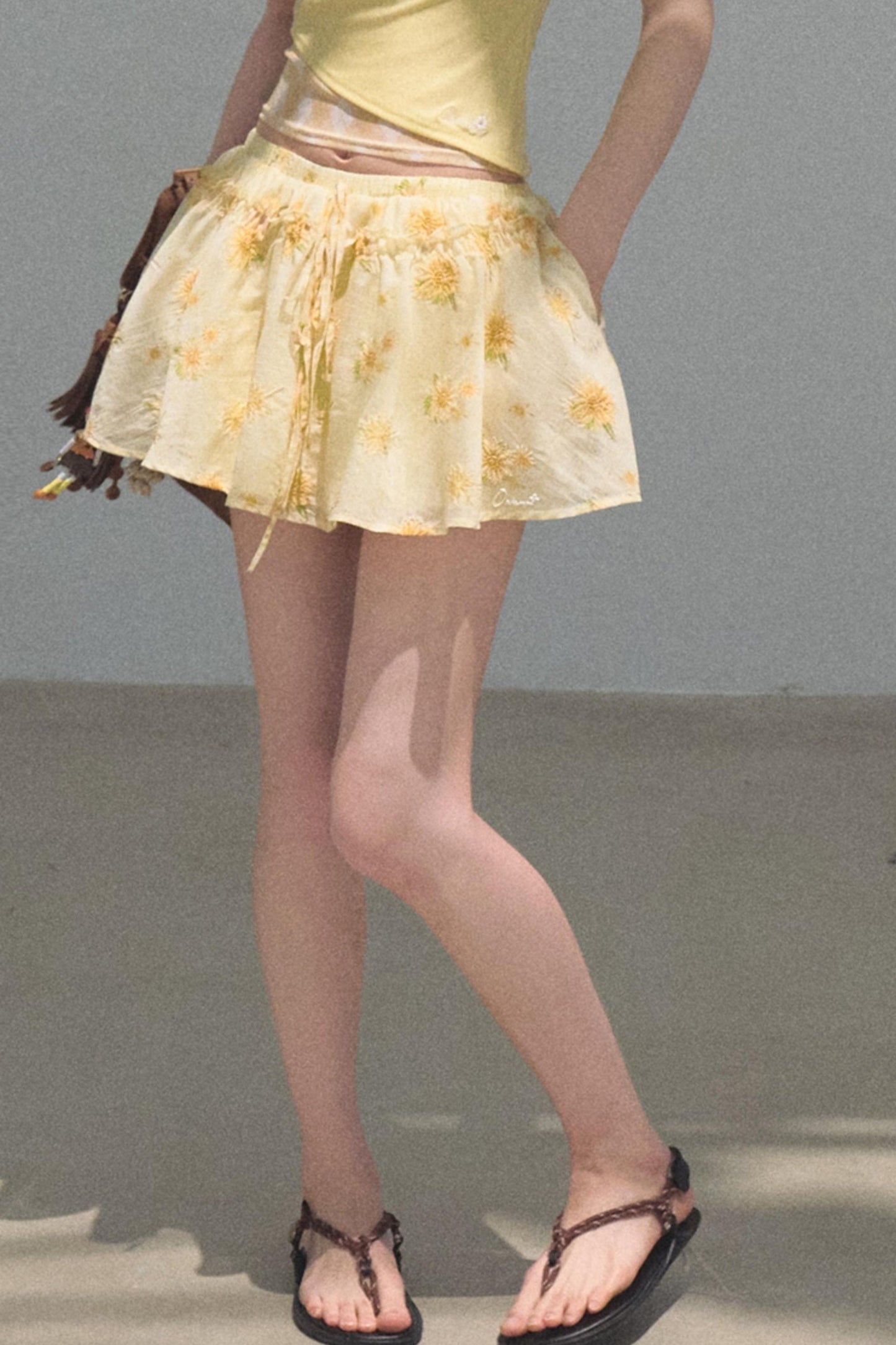 Embroidered Puffy A-Line Skirt