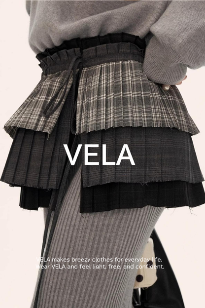 Autumn Plaid Layered Niche Skirt
