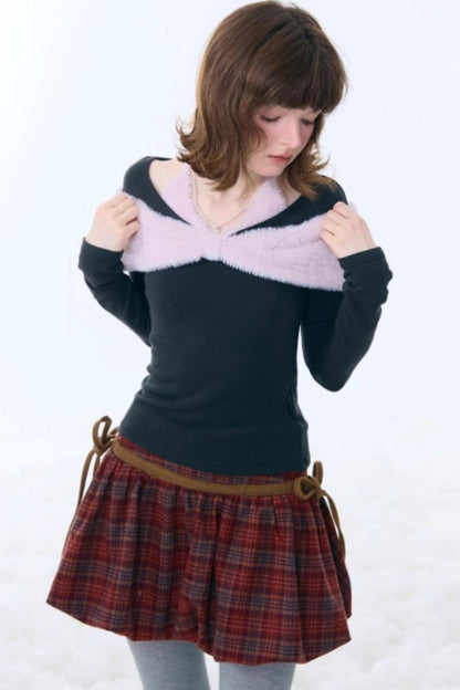 Bow-Knot Knitted Halter Top