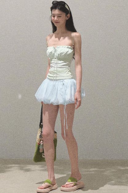 Floral Peplum Culottes Skirt Set