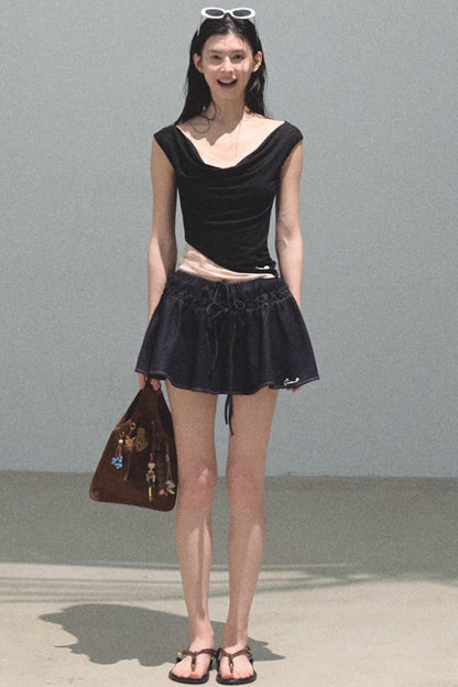 Embroidered Puffy A-Line Skirt